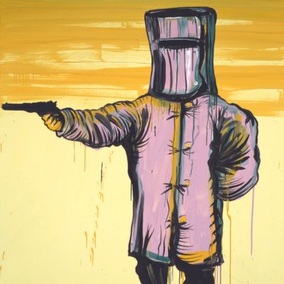 A painting of Ned Kelly